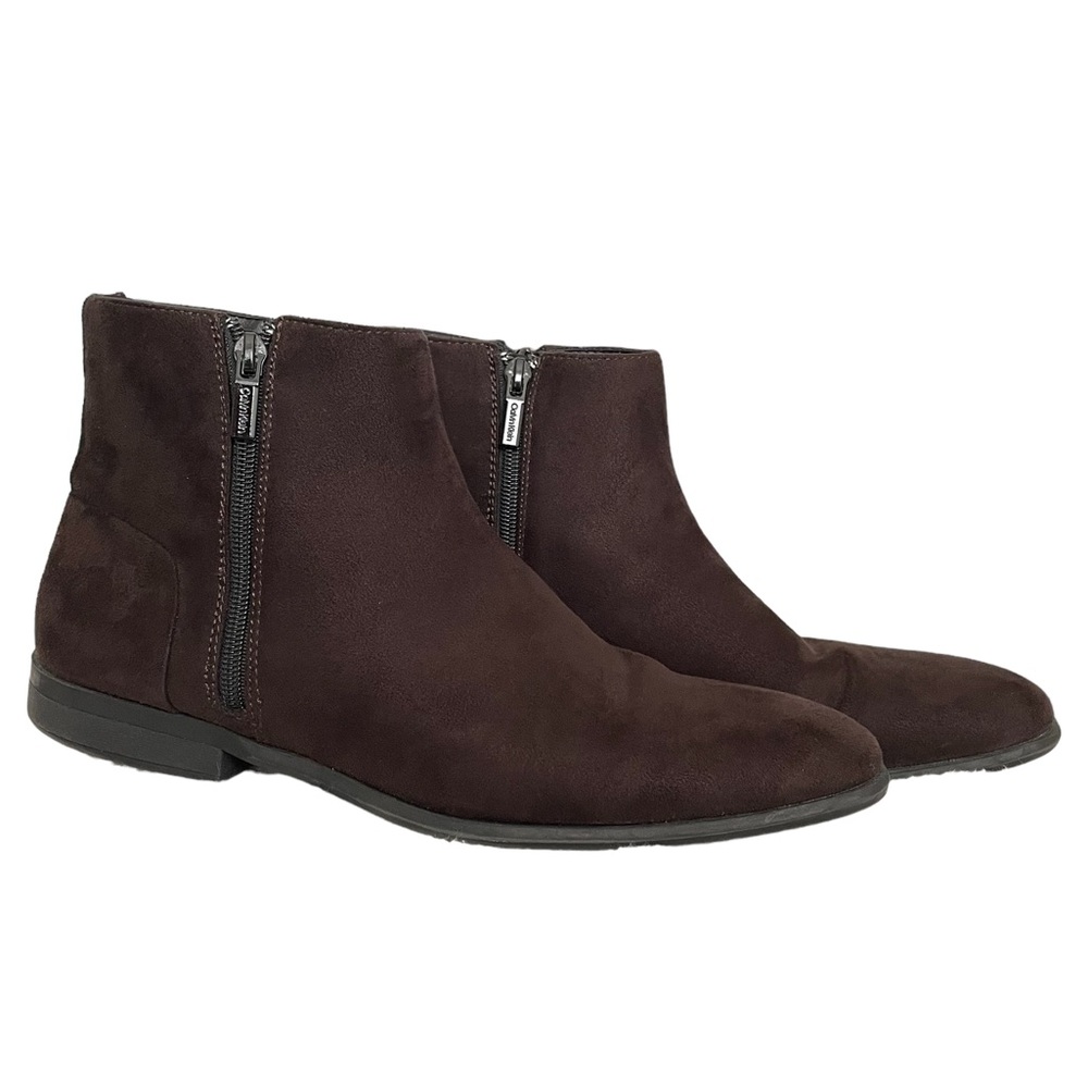 Calvin Klein Mens Luciano Dark Brown Suede Ankle Boots EUC Size 9